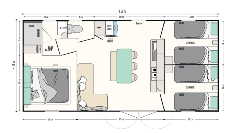 Mobil-home 3 Chambres